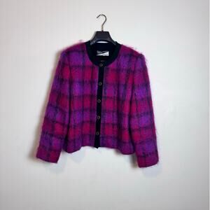 Parnes Feinstein Vintage Mohair and Ultra Suede Jacket - Size 14, XL